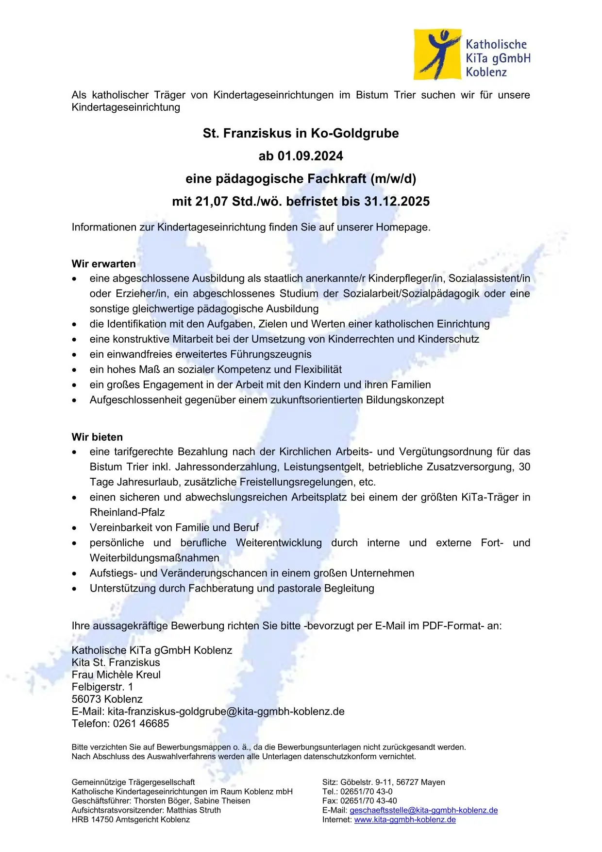 St. Franziskus päd. Fachkraft 21,07 Std. befristet-1